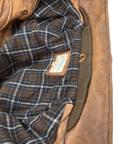 HOUSTON（ヒューストン）HOUSTON (ヒューストン) ラムレザージャケット ブラウン サイズ:SIZE 38の古着・服飾アイテム