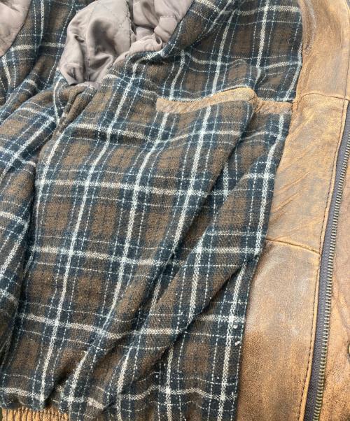 HOUSTON（ヒューストン）HOUSTON (ヒューストン) ラムレザージャケット ブラウン サイズ:SIZE 38の古着・服飾アイテム