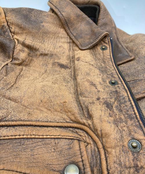 HOUSTON（ヒューストン）HOUSTON (ヒューストン) ラムレザージャケット ブラウン サイズ:SIZE 38の古着・服飾アイテム