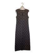 PLEATS PLEASEプリーツプリーズ）の古着「バイアスチェックプリーツノースリーブワンピース」｜ブラウン