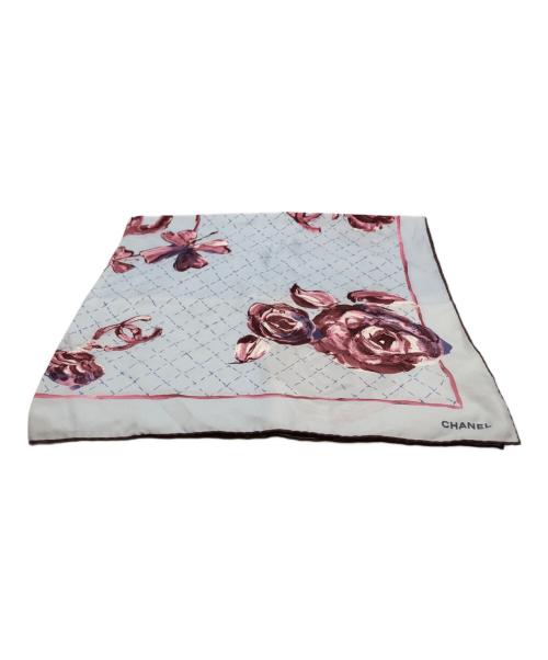 CHANEL（シャネル）CHANEL (シャネル) ココマークシルクスカーフ ブルー×パープルの古着・服飾アイテム