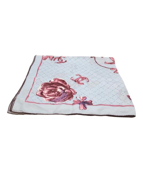 CHANEL（シャネル）CHANEL (シャネル) ココマークシルクスカーフ ブルー×パープルの古着・服飾アイテム