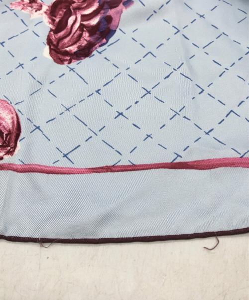 CHANEL（シャネル）CHANEL (シャネル) ココマークシルクスカーフ ブルー×パープルの古着・服飾アイテム