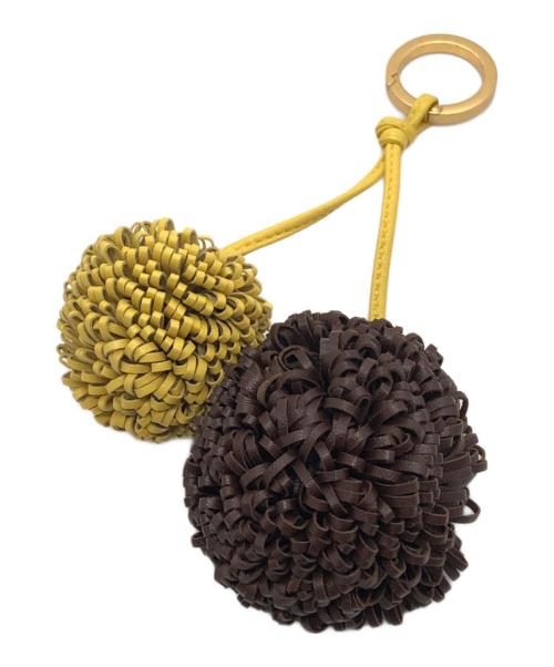 BOTTEGA VENETA（ボッテガベネタ）BOTTEGA VENETA (ボッテガベネタ) ポンポンチャーム イエロー×ブラウンの古着・服飾アイテム