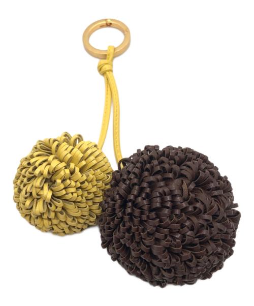 BOTTEGA VENETA（ボッテガベネタ）BOTTEGA VENETA (ボッテガベネタ) ポンポンチャーム イエロー×ブラウンの古着・服飾アイテム