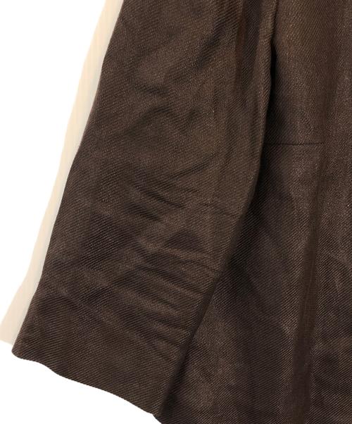 Max Mara Studio（マックスマーラ ストゥディオ）MAX MARA STUDIO (マックスマーラ ストゥディオ) ノーカラージャケット ブラウン サイズ:SIZE 44の古着・服飾アイテム