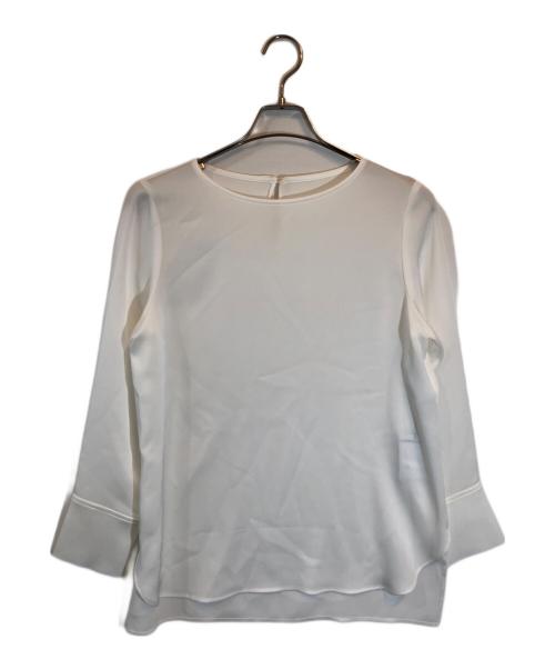 ANAYI（アナイ）ANAYI (アナイ) トリアセサテンウォッシャブルTブラウス ホワイト サイズ:SIZE 38の古着・服飾アイテム