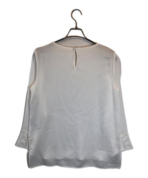ANAYI（アナイ）ANAYI (アナイ) トリアセサテンウォッシャブルTブラウス ホワイト サイズ:SIZE 38の古着・服飾アイテム