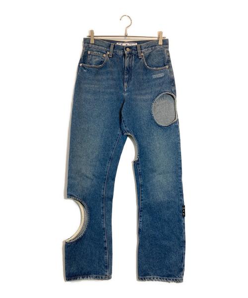 OFFWHITE（オフホワイト）OFFWHITE (オフホワイト) CUTOUT JEANS インディゴ サイズ:25の古着・服飾アイテム