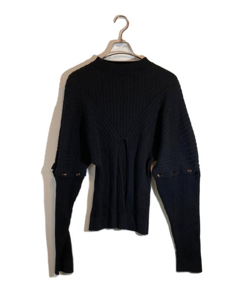 JOSE MOON（ジョゼムーン）JOSE MOON (ジョゼムーン) 2WAY SLIT KNIT PULLOVER ブラック サイズ:SIZE FREEの古着・服飾アイテム