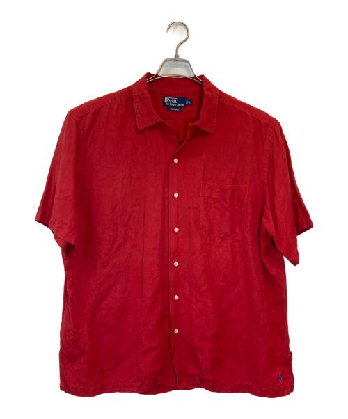 POLO RALPH LAUREN（ポロ・ラルフローレン）POLO RALPH LAUREN (ポロ・ラルフローレン) シルクリネンオープンカラーシャツ レッド サイズ:SIZE XLの古着・服飾アイテム