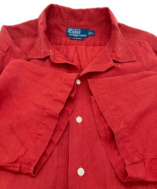 POLO RALPH LAUREN（ポロ・ラルフローレン）POLO RALPH LAUREN (ポロ・ラルフローレン) シルクリネンオープンカラーシャツ レッド サイズ:SIZE XLの古着・服飾アイテム