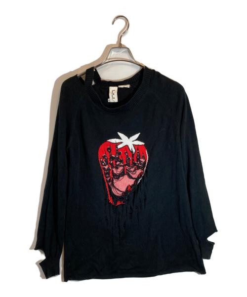 TAO COMME des GARCONS（タオ コムデギャルソン）TAO COMME des GARCONS (タオ コムデギャルソン) いちごクラッシュニット ブラック サイズ:SIZE Sの古着・服飾アイテム