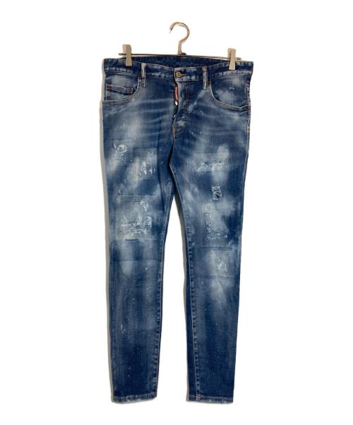 DSQUARED2（ディースクエアード）DSQUARED2 (ディースクエアード) LIGHT CLOUDY WASH SUPER TWINKY JEANS インディゴ サイズ:48の古着・服飾アイテム
