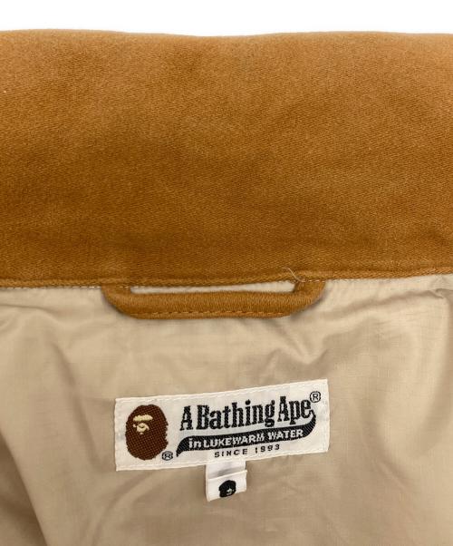 A BATHING APE（ア ベイシング エイプ）A BATHING APE (ア ベイシング エイプ) モールスキンクラシックダウンジャケット ブラウン サイズ:Lの古着・服飾アイテム
