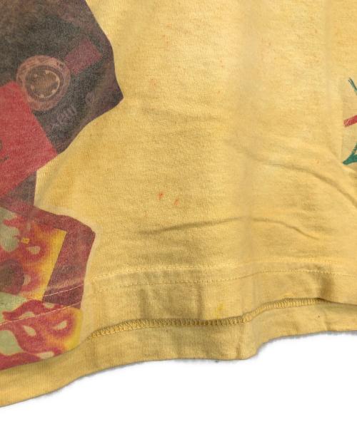 USED（ユーズド）USED (ユーズド) レコードTシャツ イエロー サイズ:Mの古着・服飾アイテム