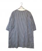 ARMENアーメン）の古着「COTTON/LINEN STRIPE OVERDYE BOAT NECK LONG PULLOVER」｜ブルー