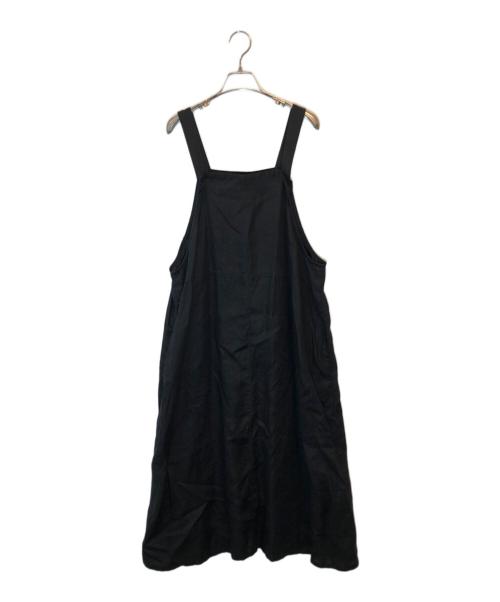 fog linen work（フォグリネンワーク）fog linen work (フォグリネンワーク) リトアニアリネンエプロンワンピース ブラック サイズ:下記参照の古着・服飾アイテム