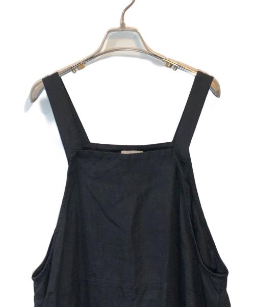 fog linen work（フォグリネンワーク）fog linen work (フォグリネンワーク) リトアニアリネンエプロンワンピース ブラック サイズ:下記参照の古着・服飾アイテム