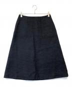 DRAWERドゥロワー）の古着「コットンシルクスカート」｜ネイビー
