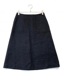 DRAWER（ドゥロワー）の古着「コットンシルクスカート」｜ネイビー
