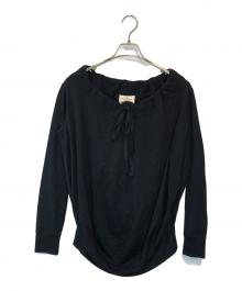 Vivienne Westwood ANGLOMANIA（ヴィヴィアンウエストウッドアングロマニア）の古着「短剣刺繍ギャザーカットソー」｜ブラック