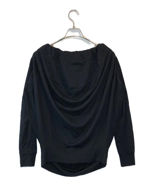 Vivienne Westwood ANGLOMANIA（ヴィヴィアンウエストウッドアングロマニア）Vivienne Westwood ANGLOMANIA (ヴィヴィアンウエストウッドアングロマニア) 短剣刺繍ギャザーカットソー ブラック サイズ:38の古着・服飾アイテム