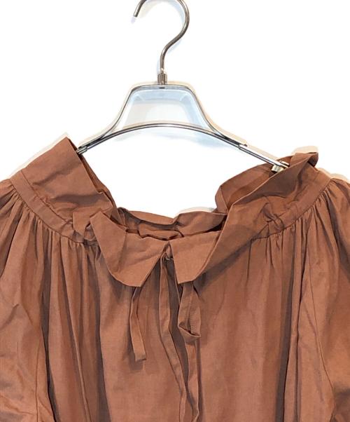 Vivienne Westwood RED LABEL（ヴィヴィアンウエストウッドレッドレーベル）Vivienne Westwood RED LABEL (ヴィヴィアンウエストウッドレッドレーベル) ギャザーリボンブラウス ブラウン サイズ:2の古着・服飾アイテム