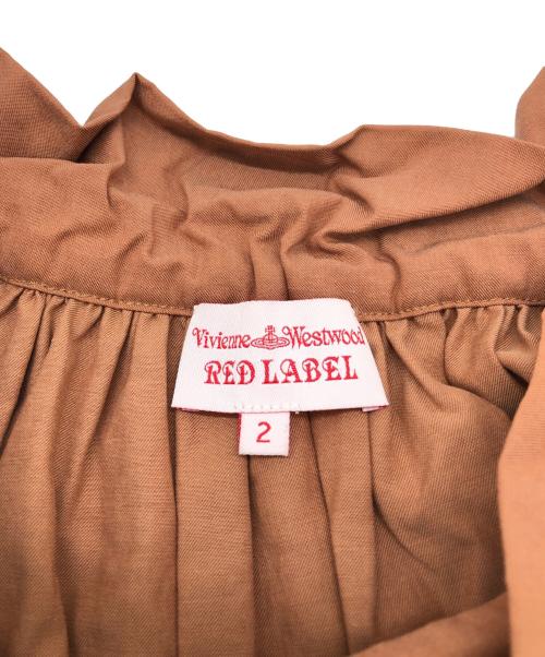Vivienne Westwood RED LABEL（ヴィヴィアンウエストウッドレッドレーベル）Vivienne Westwood RED LABEL (ヴィヴィアンウエストウッドレッドレーベル) ギャザーリボンブラウス ブラウン サイズ:2の古着・服飾アイテム