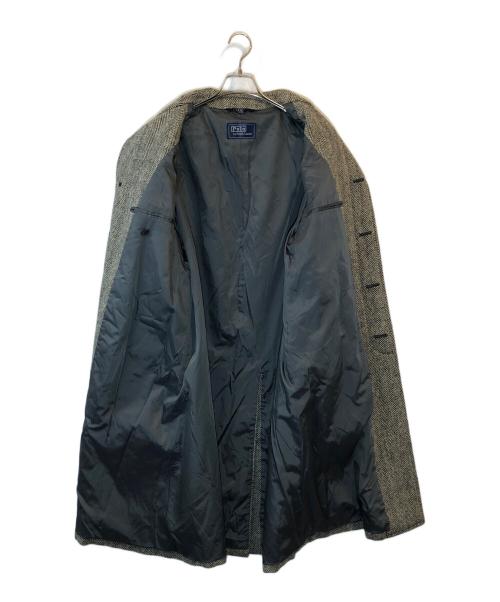 POLO RALPH LAUREN（ポロ・ラルフローレン）POLO RALPH LAUREN (ポロ・ラルフローレン) ヘリンボーンバルマカーンコート ブラック×ホワイト サイズ:下記参照の古着・服飾アイテム