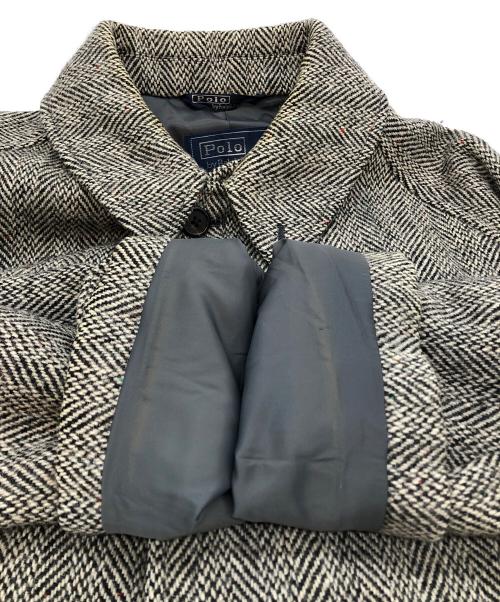 POLO RALPH LAUREN（ポロ・ラルフローレン）POLO RALPH LAUREN (ポロ・ラルフローレン) ヘリンボーンバルマカーンコート ブラック×ホワイト サイズ:下記参照の古着・服飾アイテム