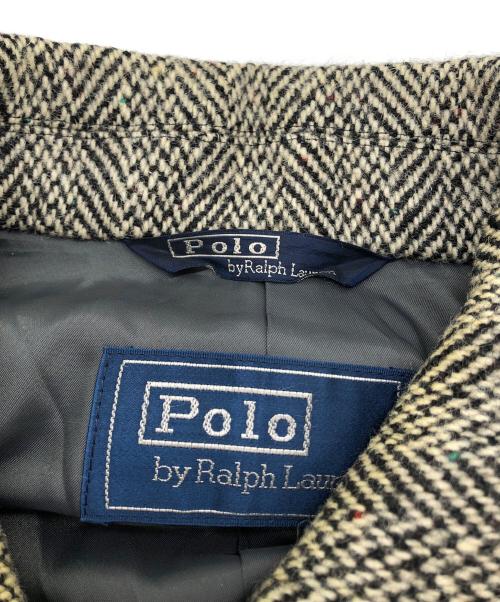 POLO RALPH LAUREN（ポロ・ラルフローレン）POLO RALPH LAUREN (ポロ・ラルフローレン) ヘリンボーンバルマカーンコート ブラック×ホワイト サイズ:下記参照の古着・服飾アイテム