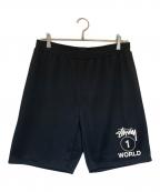 stussyステューシー）の古着「One World Mesh Shorts」｜ブラック
