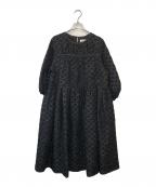 CAROLINA GLASERカロリナ グレイサー）の古着「ボリューム袖 ワンピース」｜ブラック