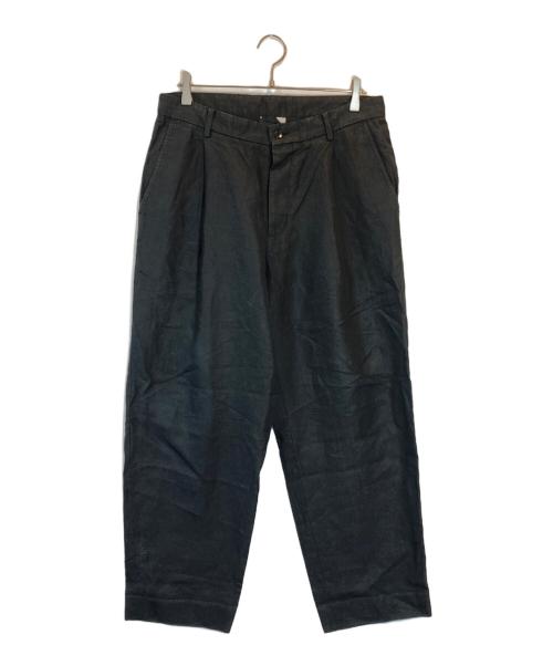 ATON（エイトン）ATON (エイトン) LINEN WIDE TAPARED PANT ブラック サイズ:SIZE 06の古着・服飾アイテム