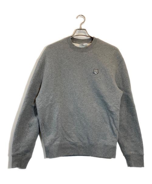 maison kitsune（メゾンキツネ）maison kitsune (メゾンキツネ) ボールド フォックスヘッド パッチ コンフォート スウェットシャツ グレー サイズ:SIZE Lの古着・服飾アイテム