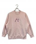 maison kitsuneメゾンキツネ）の古着「バブル ロゴ オーバーサイズ スウェットシャツ」｜ピンク
