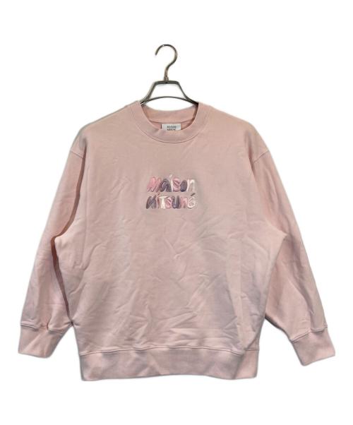 maison kitsune（メゾンキツネ）maison kitsune (メゾンキツネ) バブル ロゴ オーバーサイズ スウェットシャツ ピンク サイズ:XSの古着・服飾アイテム