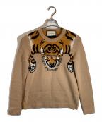 GUCCIグッチ）の古着「Tiger Knit Sweater Jumper」｜ベージュ
