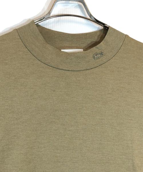 LACOSTE（ラコステ）LACOSTE (ラコステ) 5分袖 モックネック サマーニット Tシャツ ブラウン サイズ:US Lの古着・服飾アイテム
