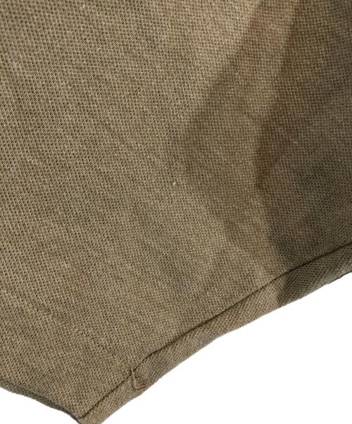 LACOSTE（ラコステ）LACOSTE (ラコステ) 5分袖 モックネック サマーニット Tシャツ ブラウン サイズ:US Lの古着・服飾アイテム