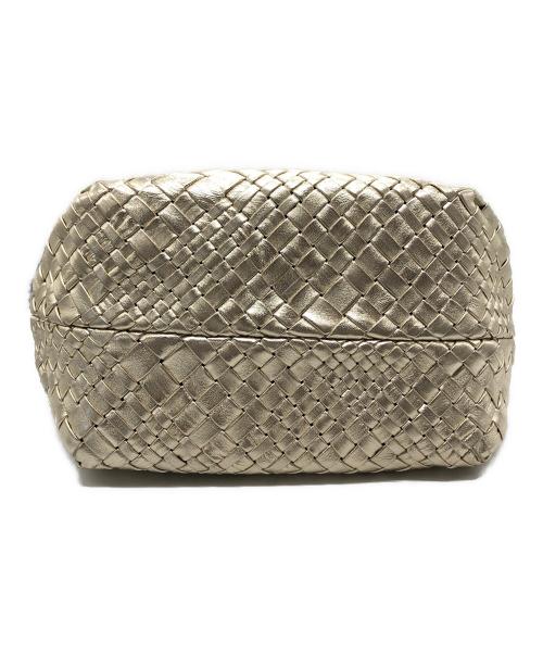 FALORNI（ファロルニ）FALORNI (ファロルニ) イントレチャートハンドバッグ ゴールドの古着・服飾アイテム