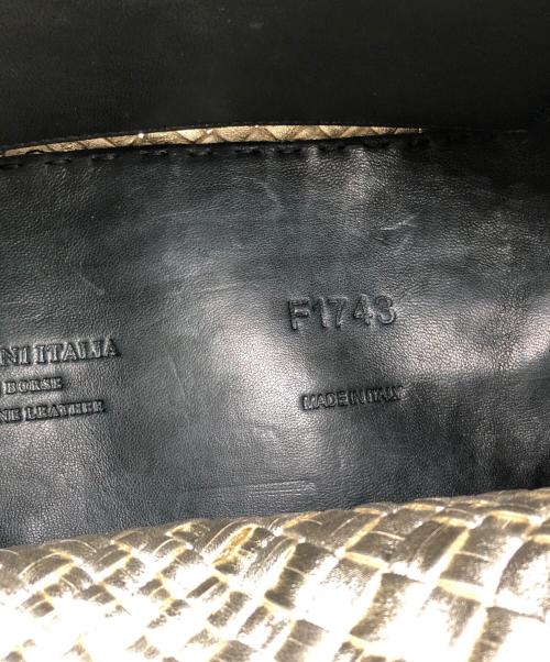 FALORNI（ファロルニ）FALORNI (ファロルニ) イントレチャートハンドバッグ ゴールドの古着・服飾アイテム