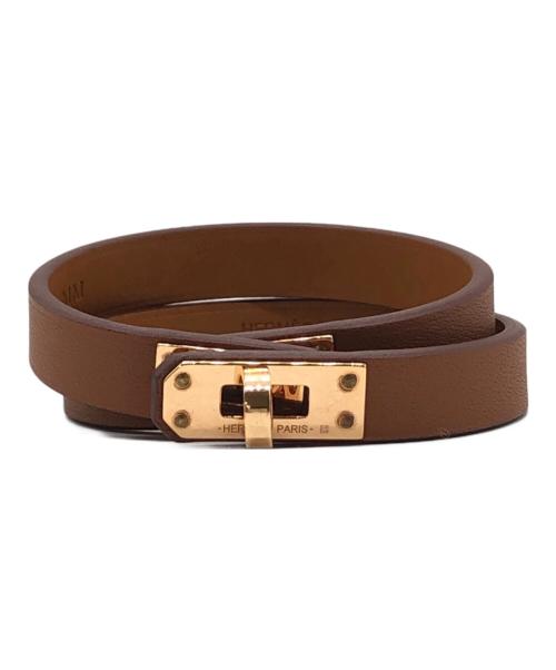 HERMES（エルメス）HERMES (エルメス) レザーブレスレット ミニ・ケリー ブラウン サイズ:下記参照の古着・服飾アイテム