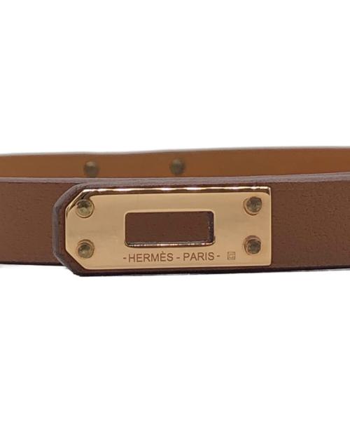 HERMES（エルメス）HERMES (エルメス) レザーブレスレット ミニ・ケリー ブラウン サイズ:下記参照の古着・服飾アイテム