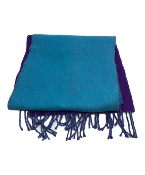 LOEWE（ロエベ）LOEWE (ロエベ) ロゴウールアンゴラマフラー ブルー×パープル サイズ:下記参照の古着・服飾アイテム