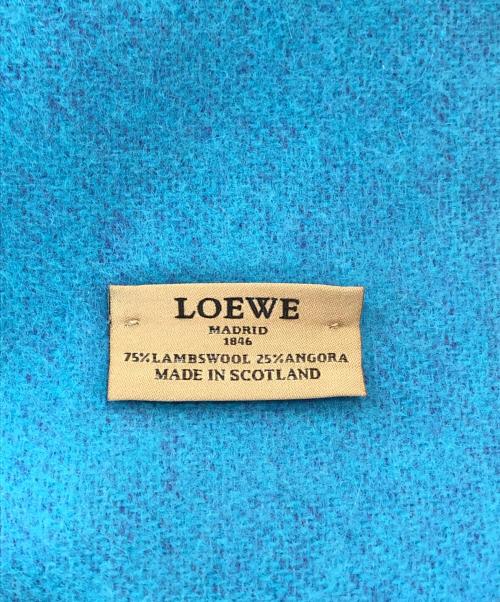 LOEWE（ロエベ）LOEWE (ロエベ) ロゴウールアンゴラマフラー ブルー×パープル サイズ:下記参照の古着・服飾アイテム