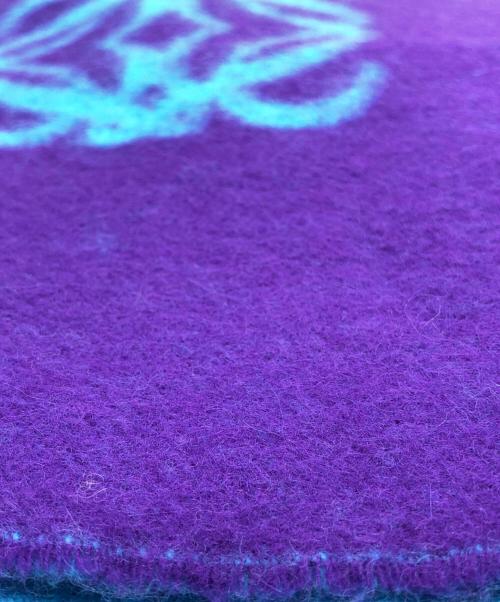 LOEWE（ロエベ）LOEWE (ロエベ) ロゴウールアンゴラマフラー ブルー×パープル サイズ:下記参照の古着・服飾アイテム