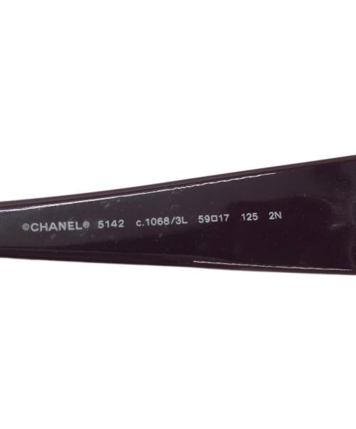 CHANEL（シャネル）CHANEL (シャネル) ヒールリボンカメリアココマークサングラス パープル サイズ:59□17の古着・服飾アイテム