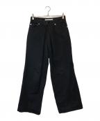 JOHN LAWRENCE SULLIVANジョン ローレンス サリバン）の古着「フロントタックワイドデニムパンツ」｜ブラック